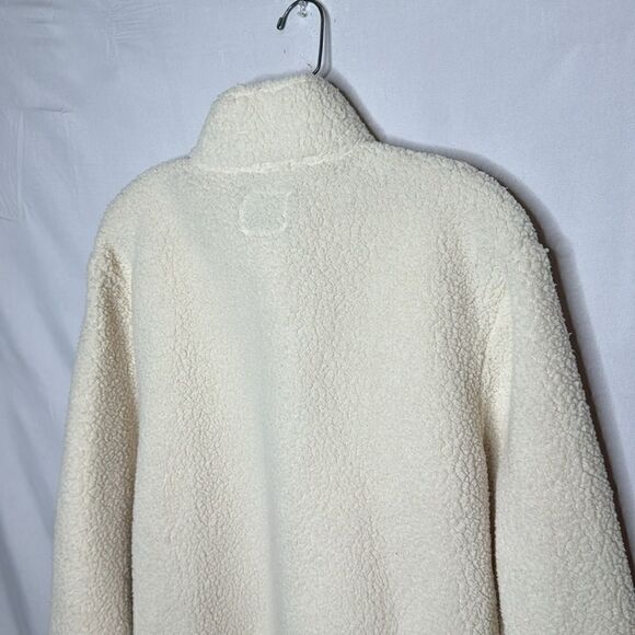 Old Navy Sherpa Teddy Bear Cream Quarter Zip Sweater. Size Medium. Unisex. - Picture 6 of 6